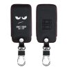 Osłona kluczyka do samochodu Renault / Dacia - 4 przyciski - Keyless Go, Skóra ekologiczna, Czarna, 44637.01