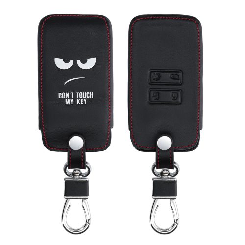 Osłona kluczyka do samochodu Renault / Dacia - 4 przyciski - Keyless Go, Skóra ekologiczna, Czarna, 44637.01