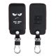 Osłona kluczyka do samochodu Renault / Dacia - 4 przyciski - Keyless Go, Skóra ekologiczna, Czarna, 44637.01