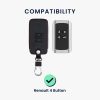 Osłona kluczyka do samochodu Renault / Dacia - 4 przyciski - Keyless Go, Skóra ekologiczna, Czarna, 44637.01