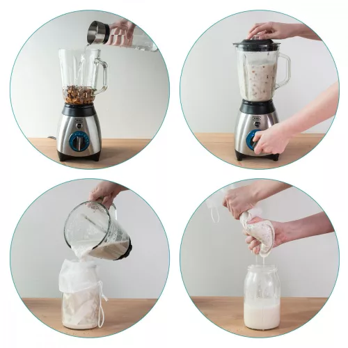 Torba na organiczne mleko migdałowe Navaris, wielokrotnego użytku, 20 x 30 cm, 44348.01