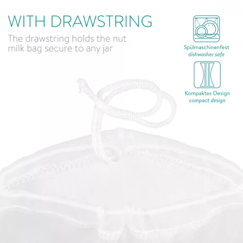Torba na organiczne mleko migdałowe Navaris, wielokrotnego użytku, 20 x 30 cm, 44348.01