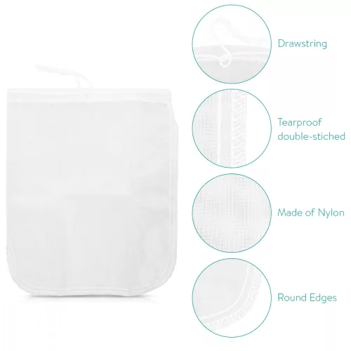 Organiczna torebka na mleko migdałowe Navaris, wielokrotnego użytku, 25 x 30 cm, 44348.02