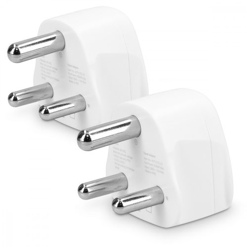 Zestaw 2 uniwersalnych adapterów podróżnych typu M, Kwmobile, biały, plastikowy, 44716.03