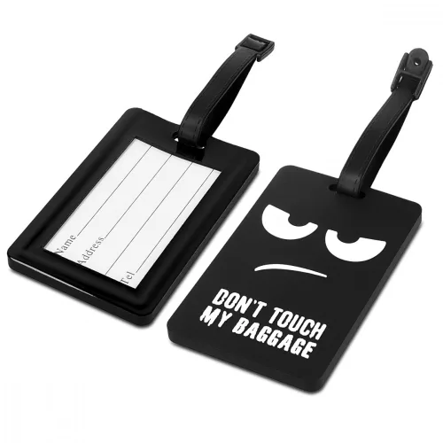 Przywieszka bagażowa, Kwmobile, czarno-biała, silikon, 44781.01