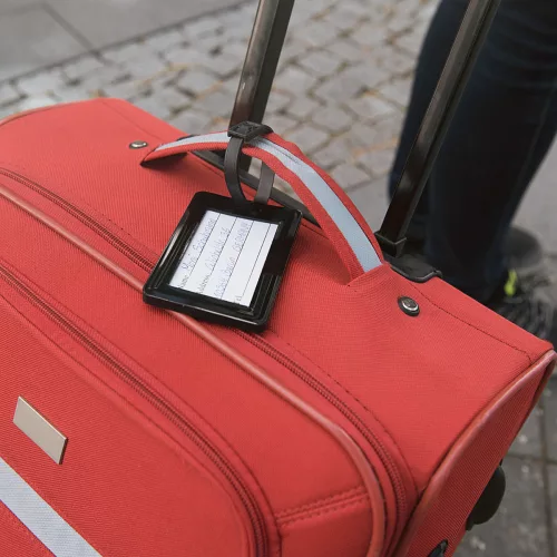 Przywieszka bagażowa, Kwmobile, czarno-biała, silikon, 44781.01