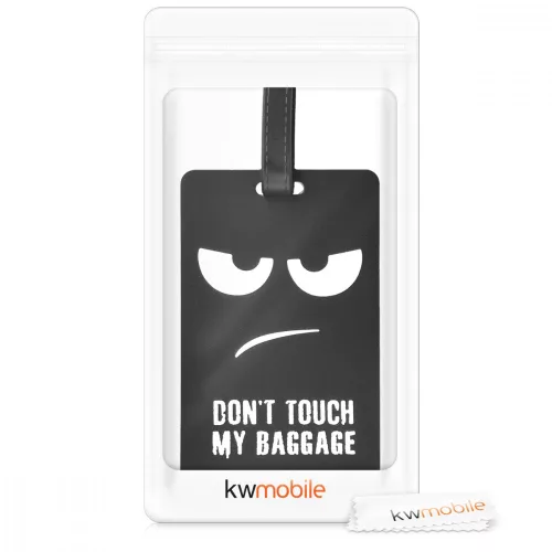 Przywieszka bagażowa, Kwmobile, czarno-biała, silikon, 44781.01