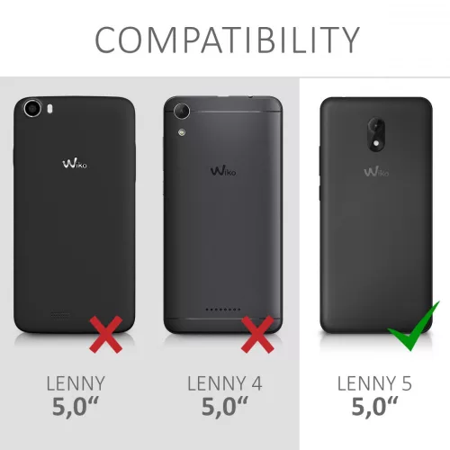 Etui do Wiko Lenny 5, Skóra ekologiczna, Czarny, 44844.01