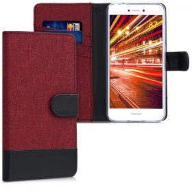 Etui do Huawei P9 Lite (2017), Tekstylne, Czerwone, 40893.04