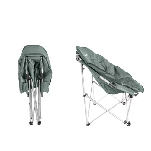 Składane krzesło ogrodowe Navaris, udźwig do 150 kg, wyściełane, szary, 45134.1.22