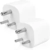 Set 2 Adaptoare de calatorie tip D pentru India, Kwmobile, Alb, Plastic, 45147.02
