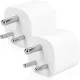 Set 2 Adaptoare de calatorie tip D pentru India, Kwmobile, Alb, Plastic, 45147.02
