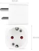Set 2 Adaptoare de calatorie tip D pentru India, Kwmobile, Alb, Plastic, 45147.02