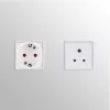 Set 2 Adaptoare de calatorie tip D pentru India, Kwmobile, Alb, Plastic, 45147.02