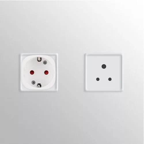 Set 2 Adaptoare de calatorie tip D pentru India, Kwmobile, Alb, Plastic, 45147.02