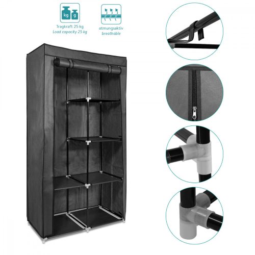 Szafa Navaris z drzwiami rolowanymi, 6 przegródek, 88 x 170 x 45 cm, 45294.01