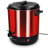 Fierbator electric Navaris, 27 L, pentru vin fiert si conservare, cu robinet, rosu, metal