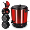 Fierbator electric Navaris, 27 L, pentru vin fiert si conservare, cu robinet, rosu, metal