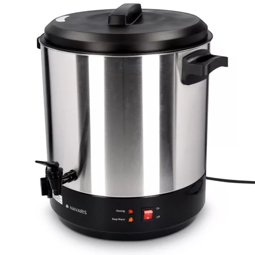 Fierbator electric Navaris, 27 L, pentru vin fiert si conservare, gri, otel inoxidabil/metal