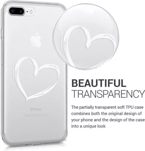 Husa pentru Apple iPhone 8 Plus / iPhone 7 Plus, Silicon, Alb, 45352.01