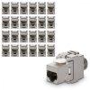 Zestaw 24 wtyczek 10 Gbit CAT6A do kabli Ethernet RJ45, Kwmobile, Srebrny, Metal, 45358.24
