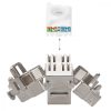 Zestaw 24 wtyczek 10 Gbit CAT6A do kabli Ethernet RJ45, Kwmobile, Srebrny, Metal, 45358.24