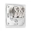 Zestaw 1 podwójnego gniazda sieciowego RJ45 10G z 2 wtyczkami CAT 6A, Kwmobile, biały, metal, 45360.01