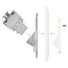 Zestaw 1 podwójnego gniazda sieciowego RJ45 10G z 2 wtyczkami CAT 6A, Kwmobile, biały, metal, 45360.01