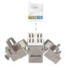 Zestaw 1 podwójnego gniazda sieciowego RJ45 10G z 2 wtyczkami CAT 6A, Kwmobile, biały, metal, 45360.01