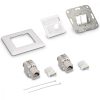 Zestaw 1 podwójnego gniazda sieciowego RJ45 10G z 2 wtyczkami CAT 6A, Kwmobile, biały, metal, 45360.01