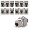 Zestaw 12 wtyczek 10 Gbit CAT6A do kabli Ethernet RJ45, Kwmobile, Srebrny, Metal, 45358.12