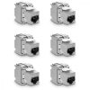 Zestaw 6 wtyczek 10 Gbit CAT6A do kabli Ethernet RJ45, Kwmobile, Srebrny, Metal, 45358.06