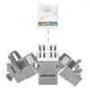 Zestaw 6 wtyczek 10 Gbit CAT6A do kabli Ethernet RJ45, Kwmobile, Srebrny, Metal, 45358.06