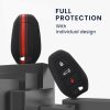 Osłona kluczyka do samochodu Peugeot / Citroen - 3 przyciski - Keyless Go, silikon, czarna, 45654.01