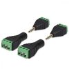 Zestaw 4 adapterów audio/wideo z 3 biegunami 3,5 mm, Kwmobile, czarny/zielony, metal, 45685.02