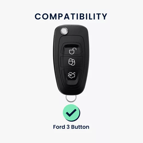 Osłona kluczyka do samochodu Ford - 3 przyciski, silikon, czarna, 46012.01