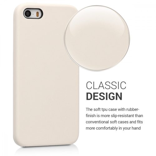 Etui do Apple iPhone 5 / iPhone 5s / iPhone SE, Silikon, Kremowy, 42766.16