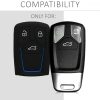 Osłona kluczyka samochodowego do Audi - 3 przyciski - Keyless Go, silikon, czarna, 43623.17