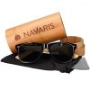 Okulary przeciwsłoneczne Navaris unisex, UV400, bambus, szary, 40731.01.47