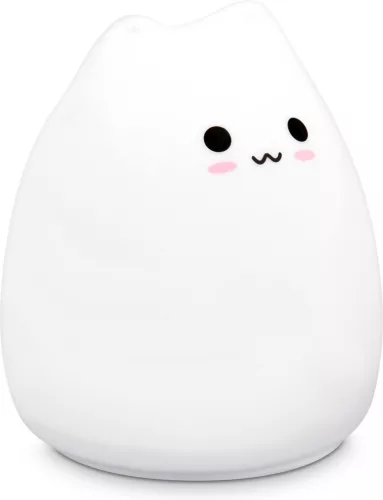 Silikonowa lampka nocna LED - XS Cat, Navaris, biała, 46060.01