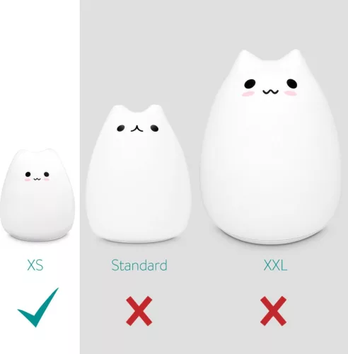 Silikonowa lampka nocna LED - XS Cat, Navaris, biała, 46060.01