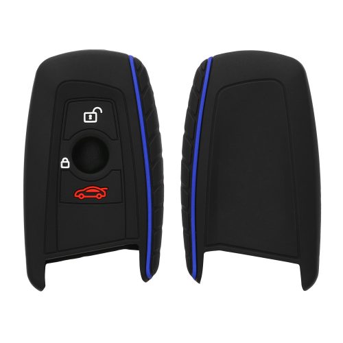 Etui na kluczyk samochodowy do BMW - 3 przyciski - Keyless Go, silikon, czarny, 46209.04