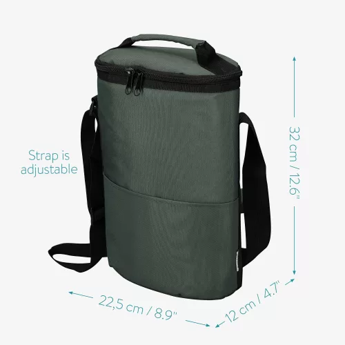 Termiczna torba na wino z regulowanym paskiem, 32 x 29 cm, 46163.22