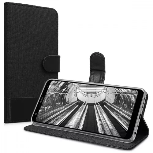 Etui do LG Q Stylus, tekstylne, czarne, 46240.73