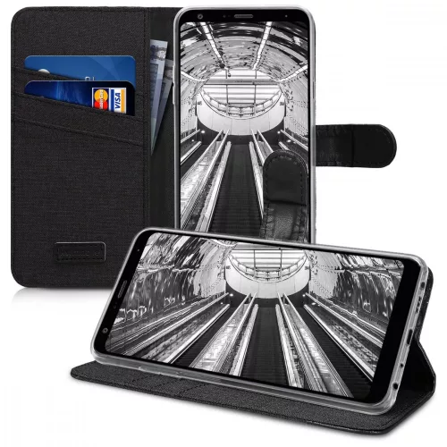 Etui do LG Q Stylus, tekstylne, czarne, 46240.73