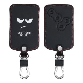   Osłona kluczyka do samochodu Renault / Dacia - 4 przyciski - Keyless Go, ekoskóra, czarna, 46356.01