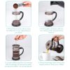 Cafetiera cu piston Navaris, 350 ml, sistem cu 3 filtre, sticla borosilicata, 46547.01.01