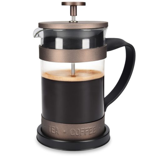 Cafetiera cu piston Navaris retro, 600 ml, sistem cu 3 filtre, sticla borosilicata, 46547.01.02