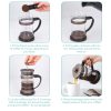 Cafetiera cu piston Navaris retro, 600 ml, sistem cu 3 filtre, sticla borosilicata, 46547.01.02