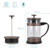 Cafetiera cu piston Navaris retro, 600 ml, sistem cu 3 filtre, sticla borosilicata, 46547.01.02
